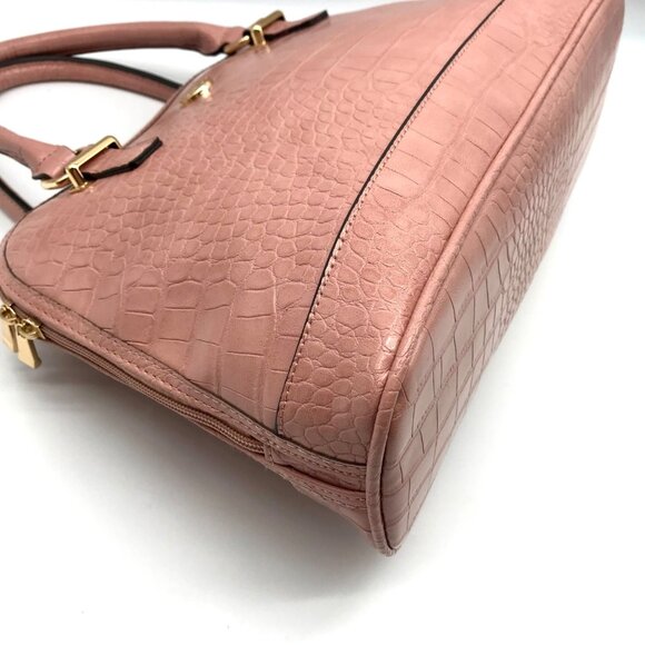Giani Bernini Dusty Pink Croc Embossed Faux Leather Dome Satchel - Picture 8 of 10